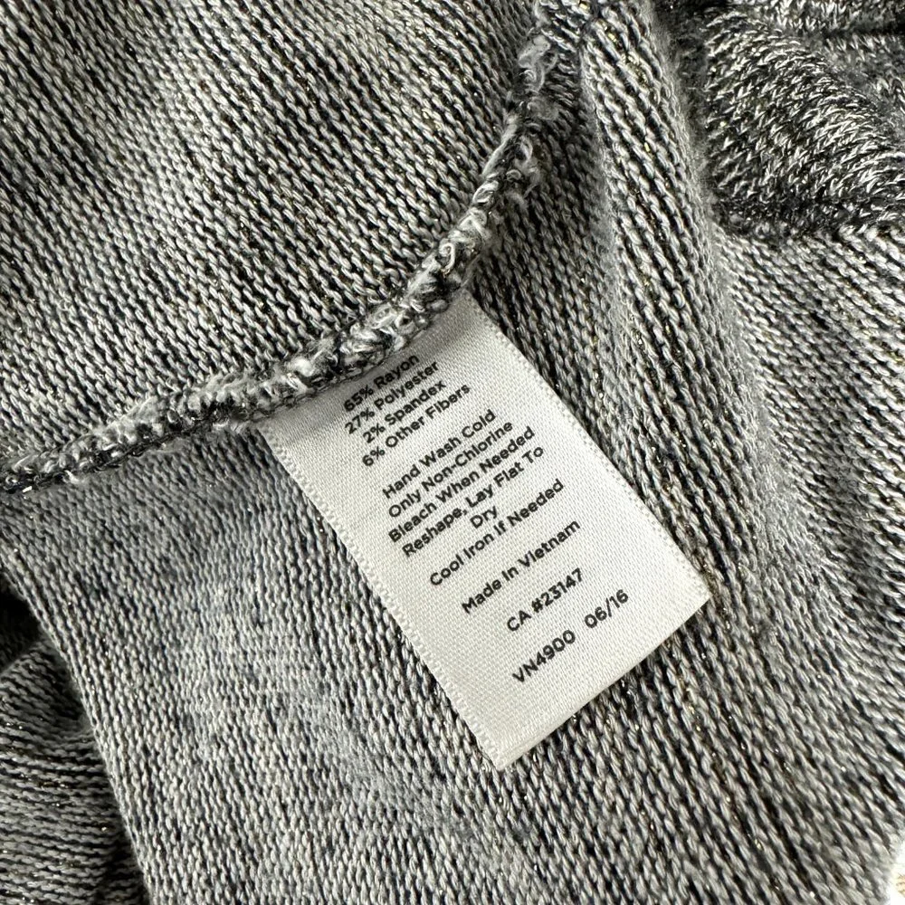 Talbots Cowl Neck Sweater Size XL Extra Large Gray Gold Brown Knit Stretch Shirt - Picture 8 of 9